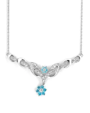 Giselle Blue Topaz Flower Necklace