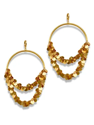 Gold Confetti Leverback Chandelier Earrings