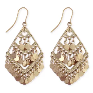 Gold Disks Chandelier Earrings