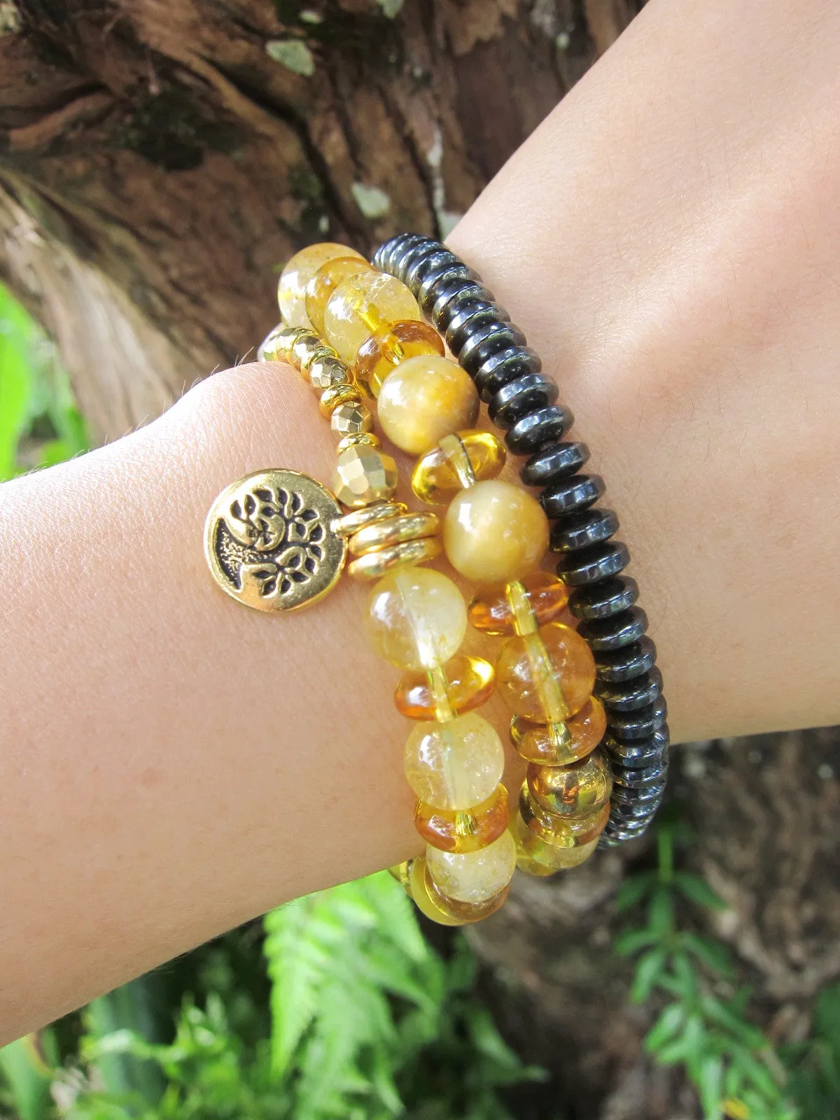 Golden Citrine Quartz - Inner Glow Mala Bracelet