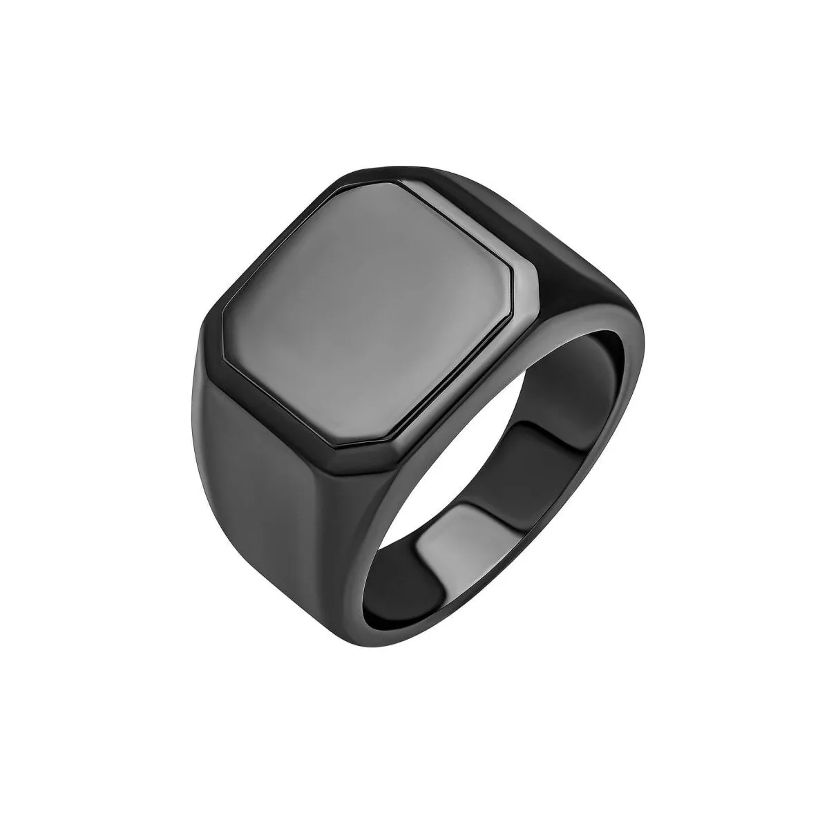 Gunmetal Plated Square Signet Ring