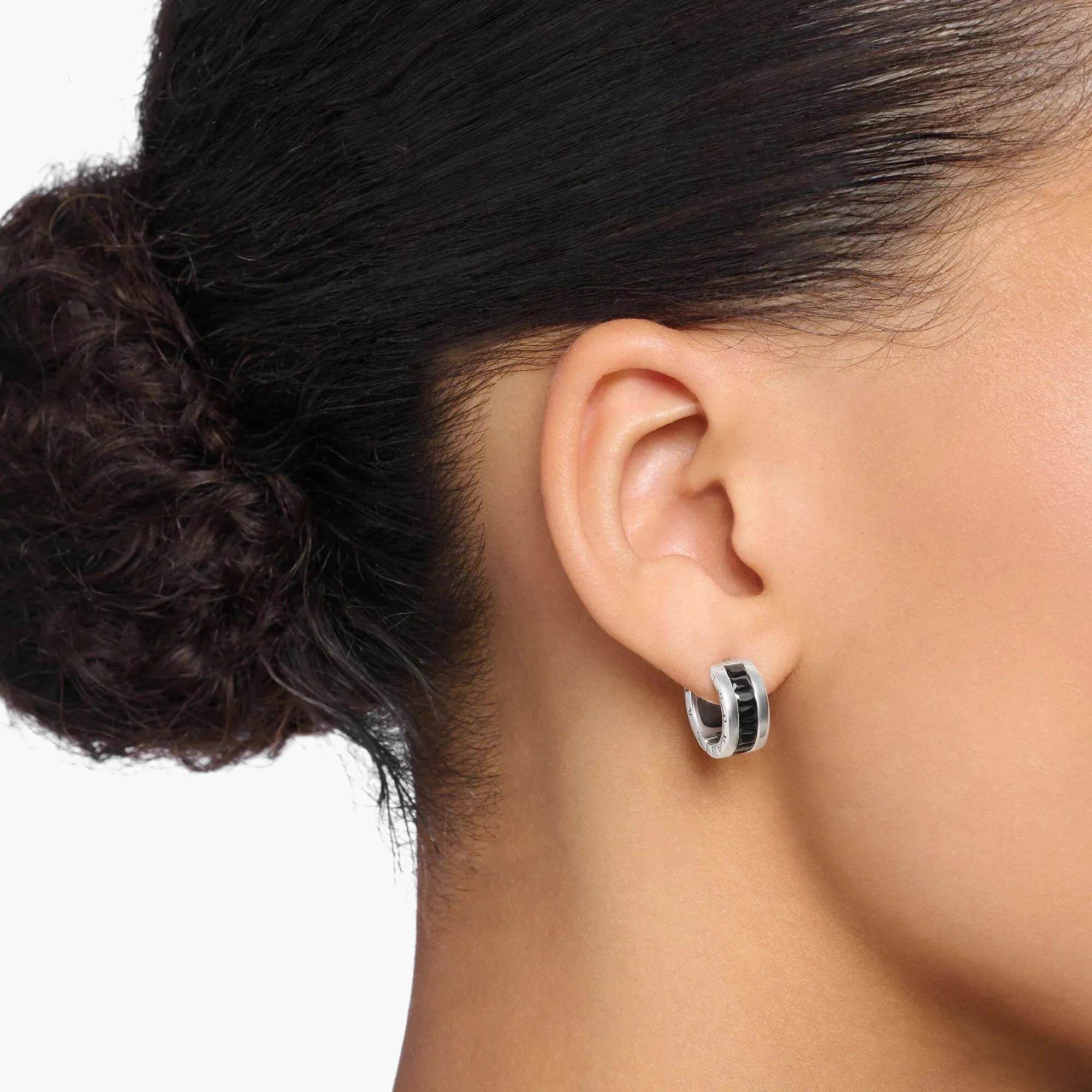 Heritage Black And Silver Hoop Earrings