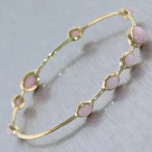 Ippolita 18k Yellow Gold Pink Opal 9 Stone Bangle Bracelet