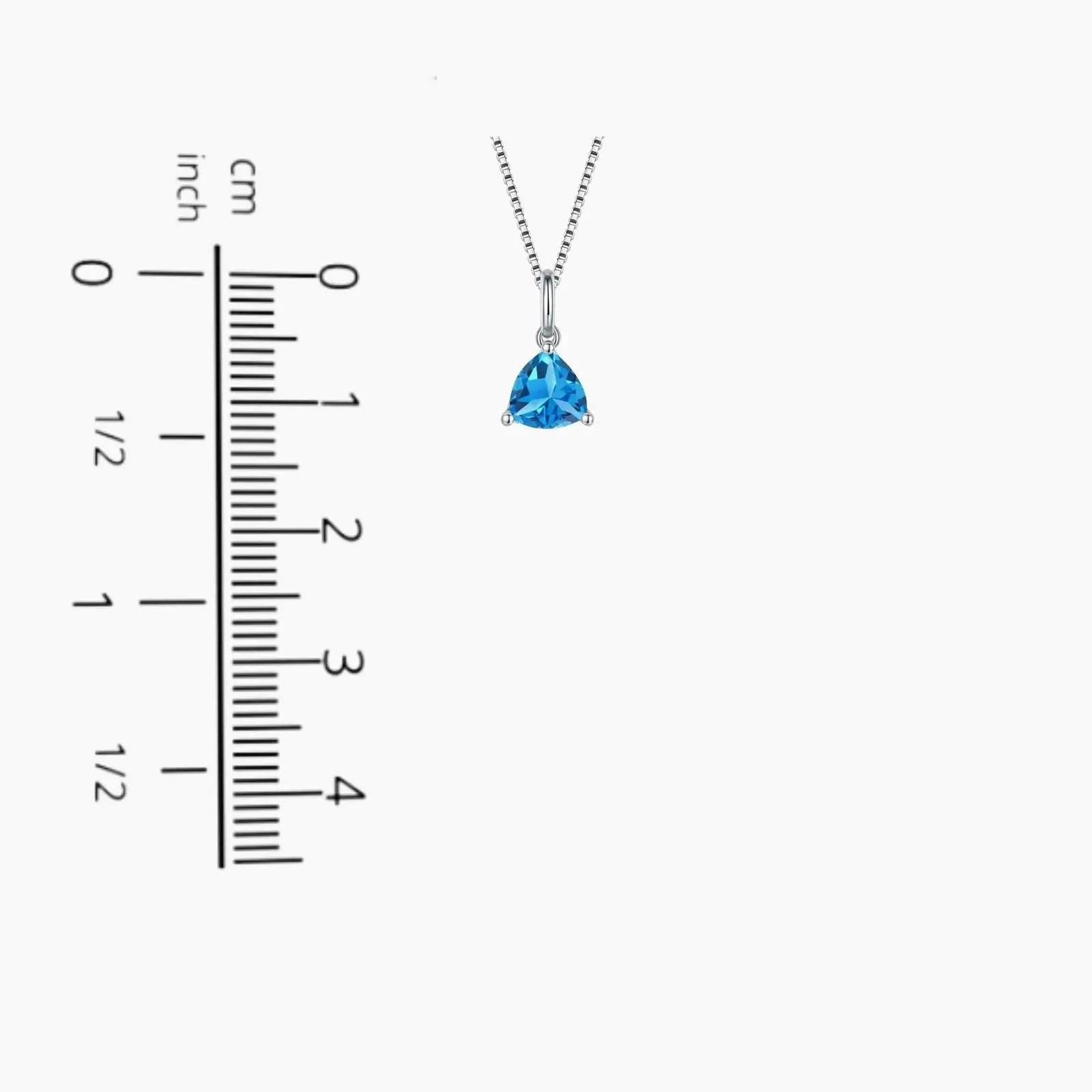 Irosk Trillion Shape Pendant in Sterling Silver -  Swiss Blue Topaz