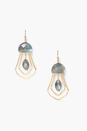 Labradorite Luna Chandelier Earrings