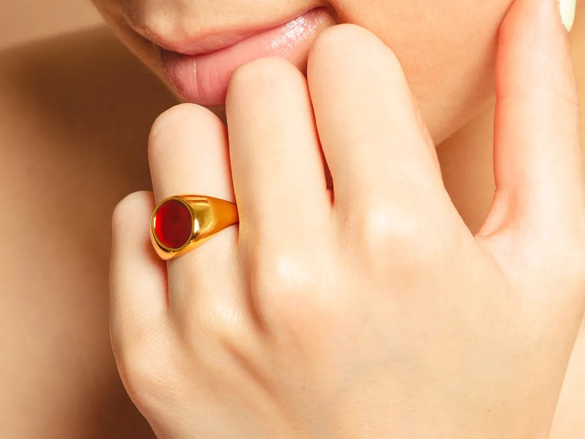 Laurel Red Agate Ring