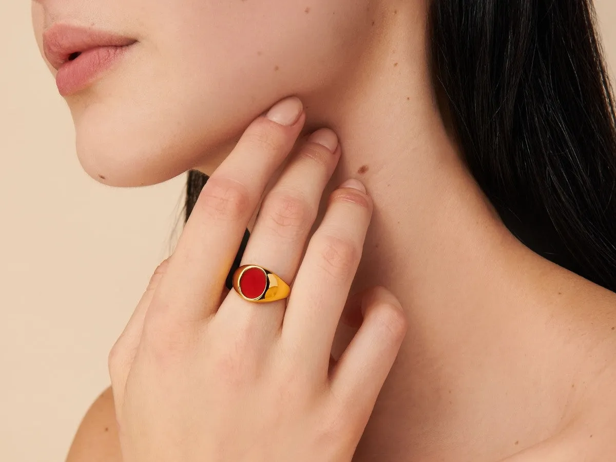 Laurel Red Agate Ring