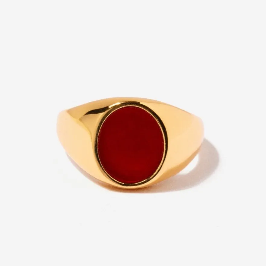 Laurel Red Agate Ring