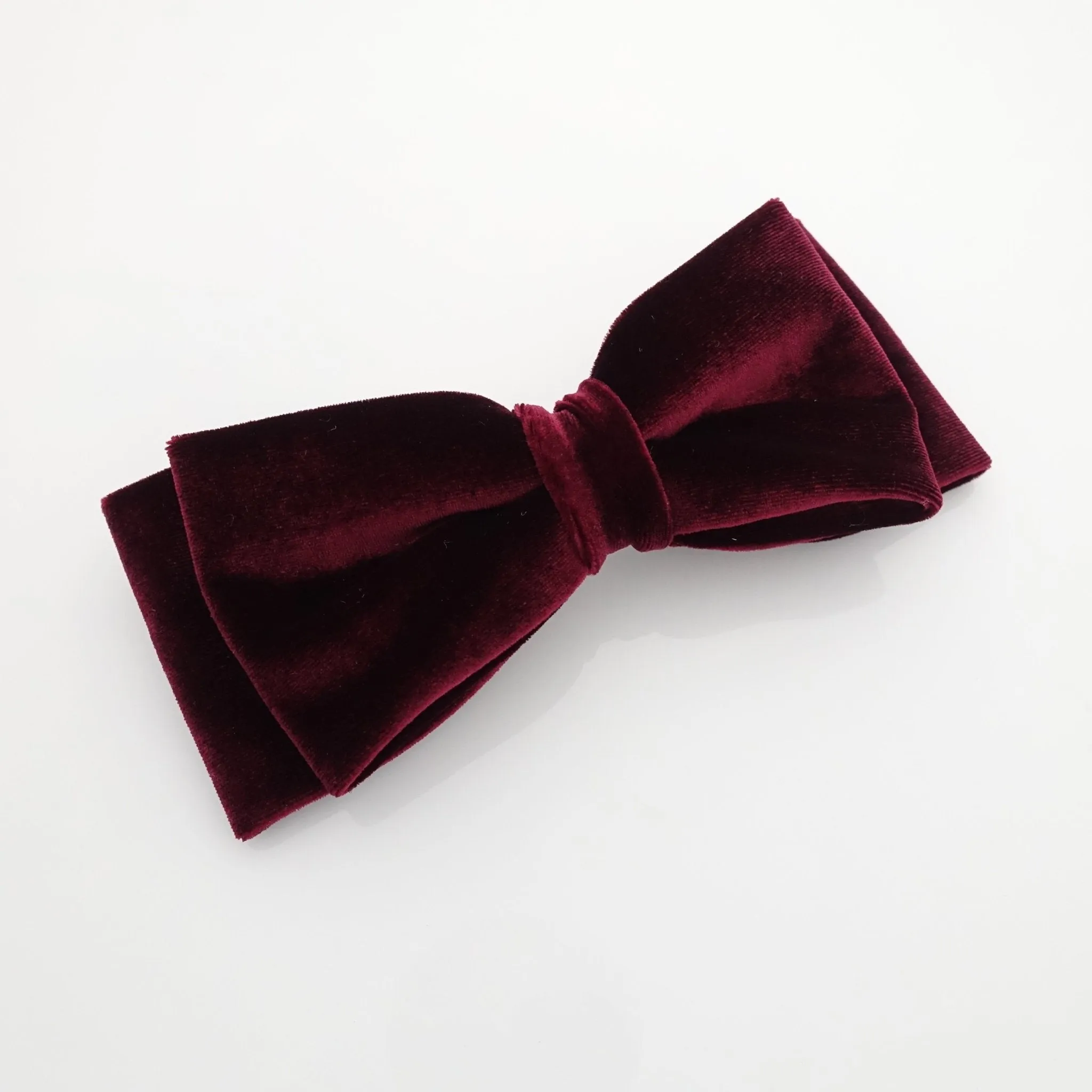 layered velvet hair bow medium size stylish hair bow french barrette