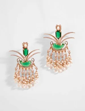 Le Palm Fish Earrings in Jade Green