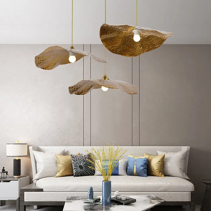 LED Metal Lotus Leaf Modern Pendant Light