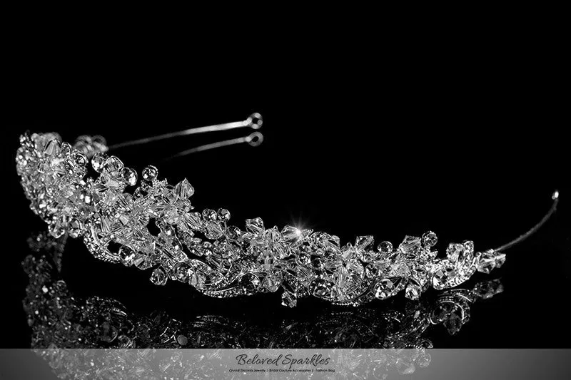 Leda Cluster Statement Silver Tiara | Swarovski Crystal