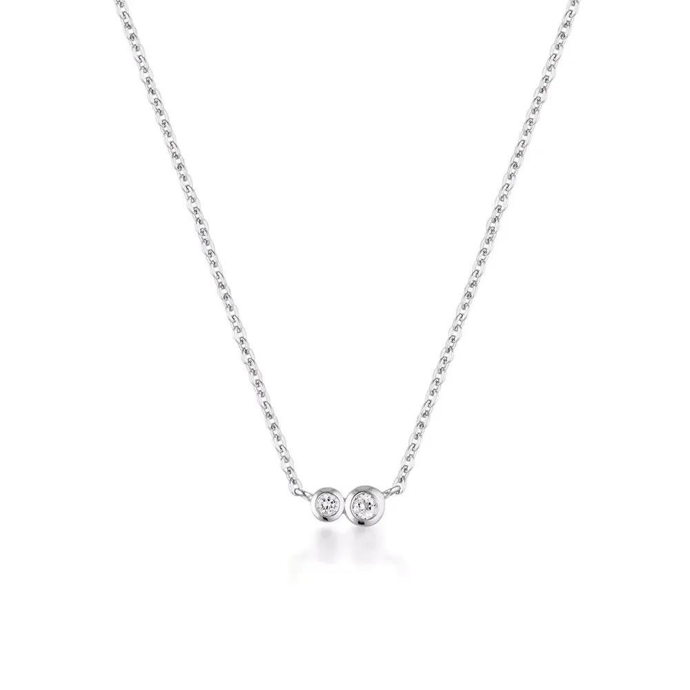 LINDA TAHIJA Duo Necklace White Topaz SILVER