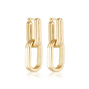 Linda Tahija Twofold Linked Hoop Earrings, Gold