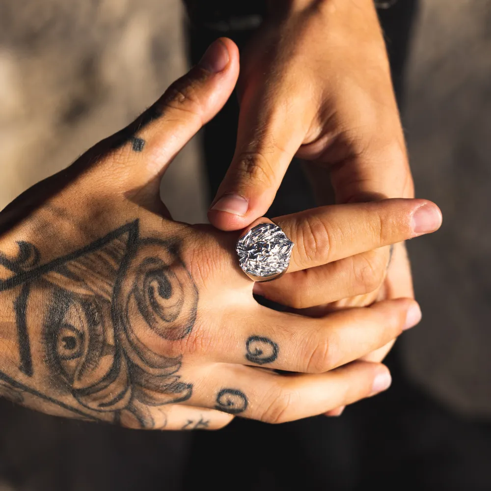 Lion Signet Ring - Silver