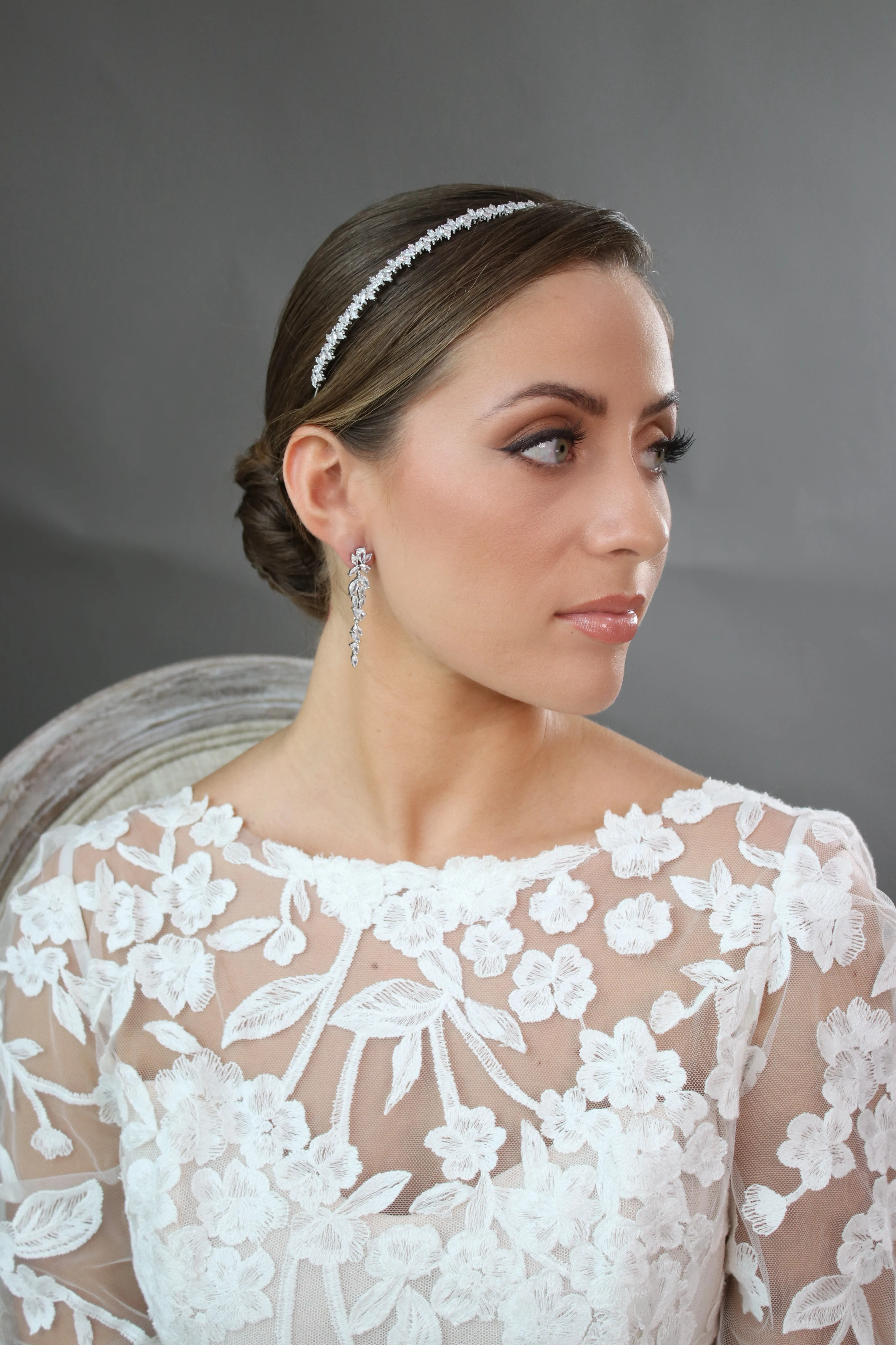 LIV Simulated Diamond Thin Headband Headpiece