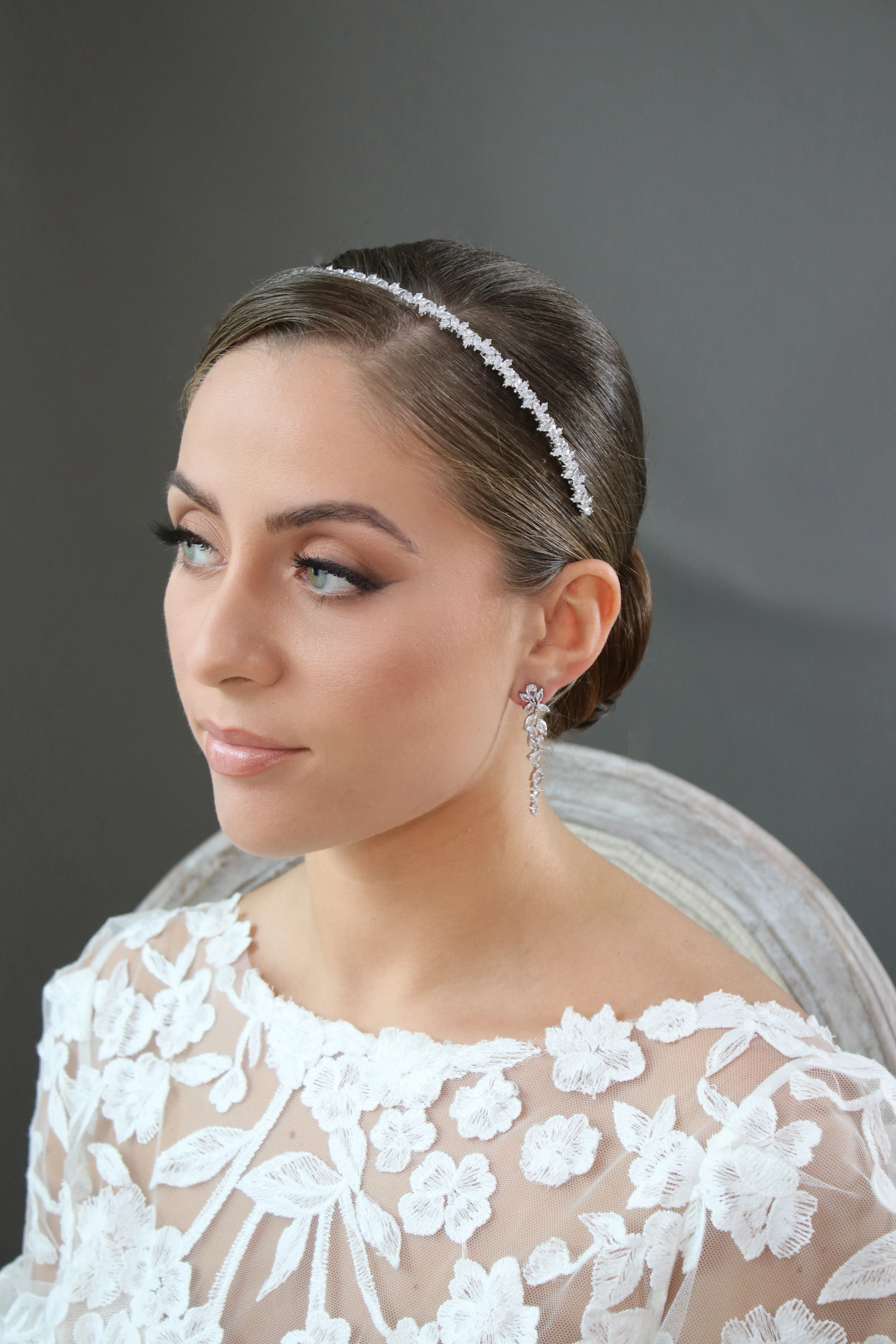 LIV Simulated Diamond Thin Headband Headpiece