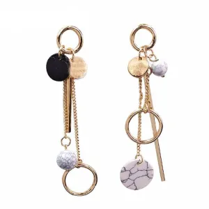 Long Earrings Wholesale Asymmetric Circular Texture