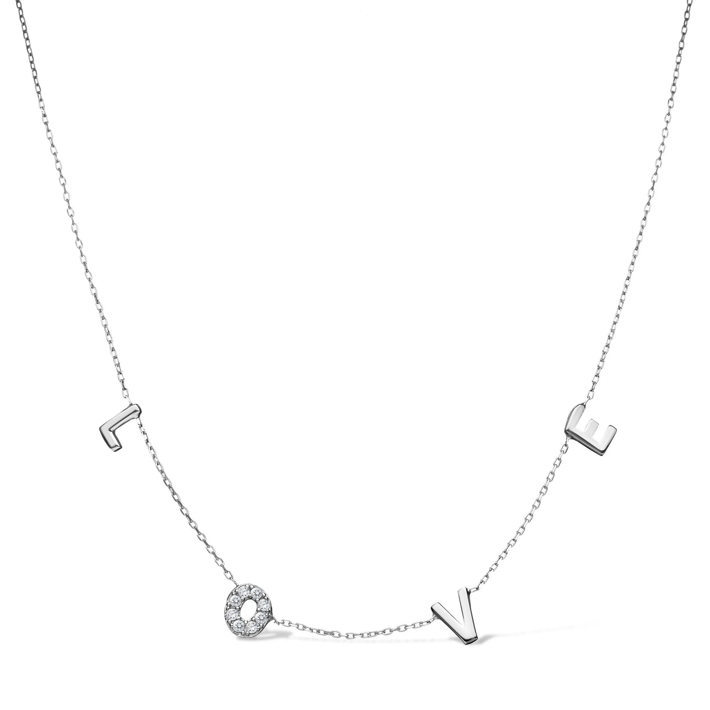 Love Letter Necklace with a Sparkling O