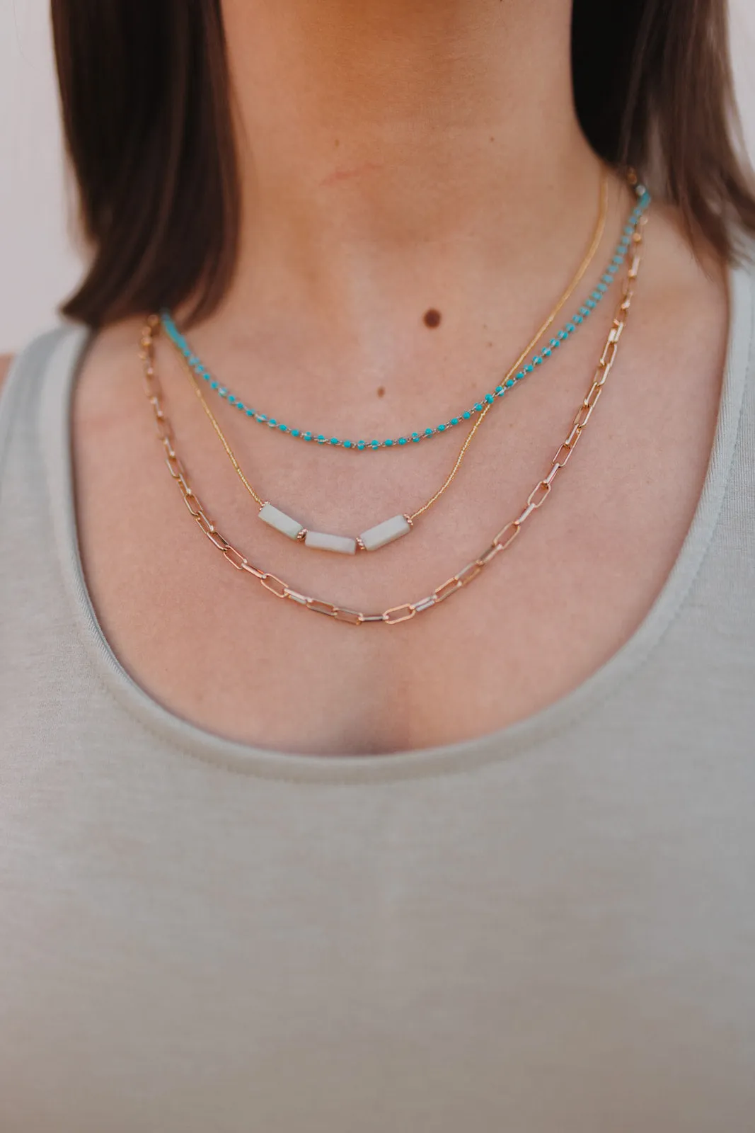 Maci Gold And Turquoise Layered Necklace