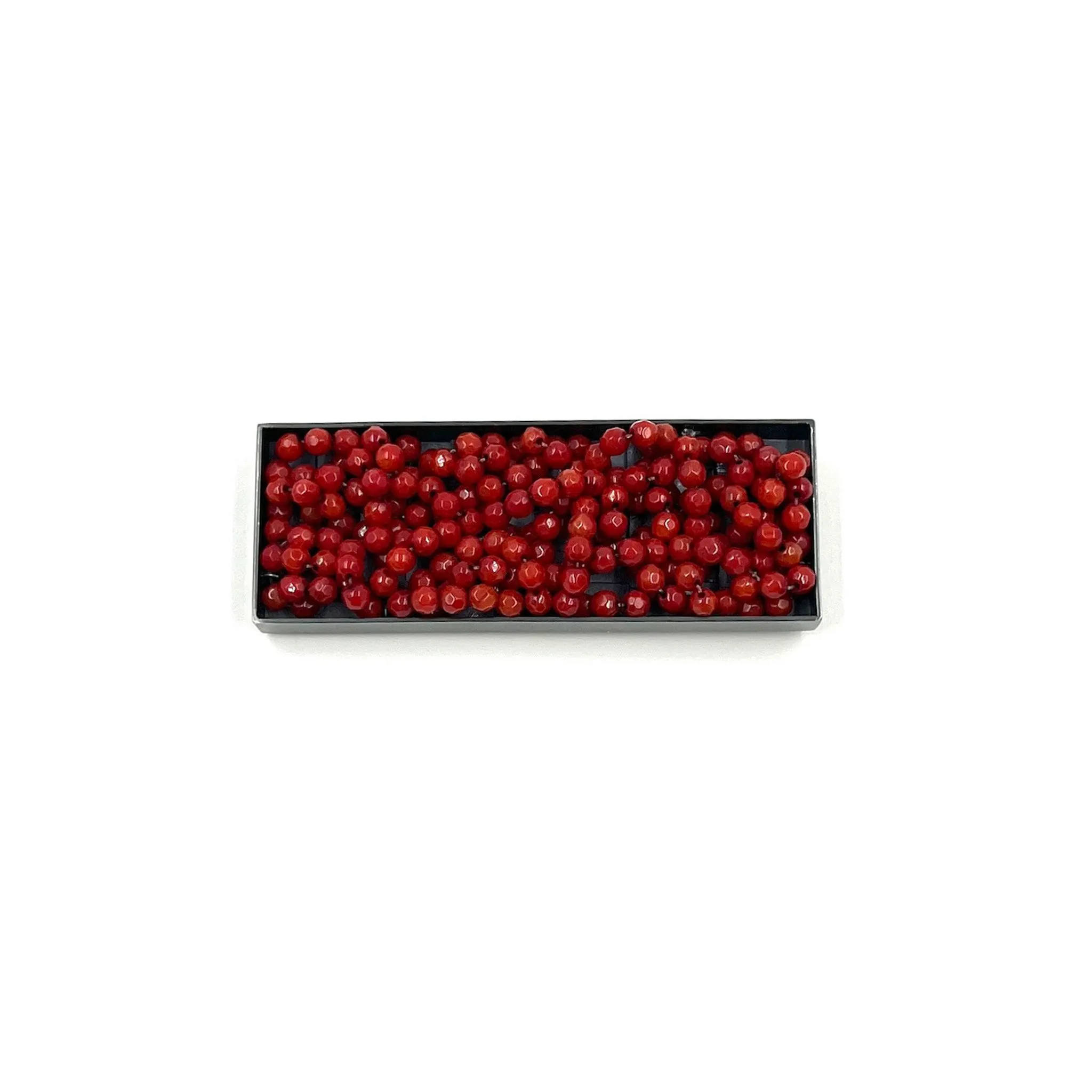 Mariko Sumioka - Coral Bead Rectangle Brooch