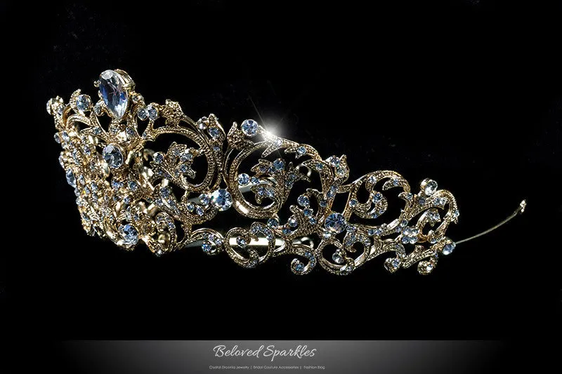 Matilda Victorian Romantic Gold Tiara | Swarovski Crystal