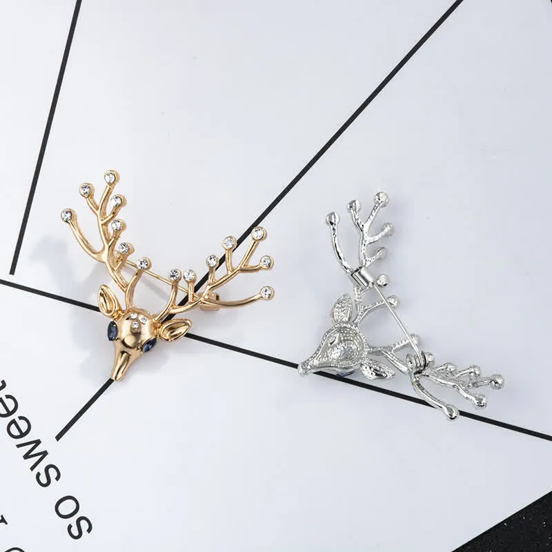 Men's Living Christmas Elk Brooch