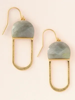 Modern Stone Chandelier Earring - Labradorite/Gold