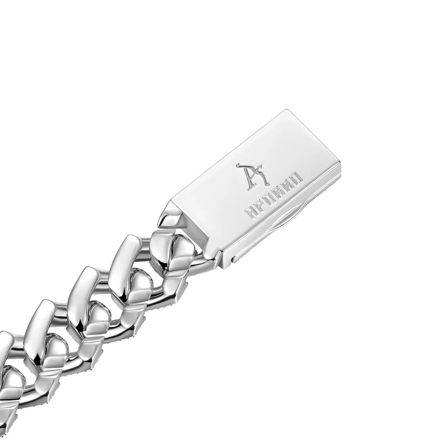 Moissanite Halo Emerald Cut Prong Cuban Link Bracelet