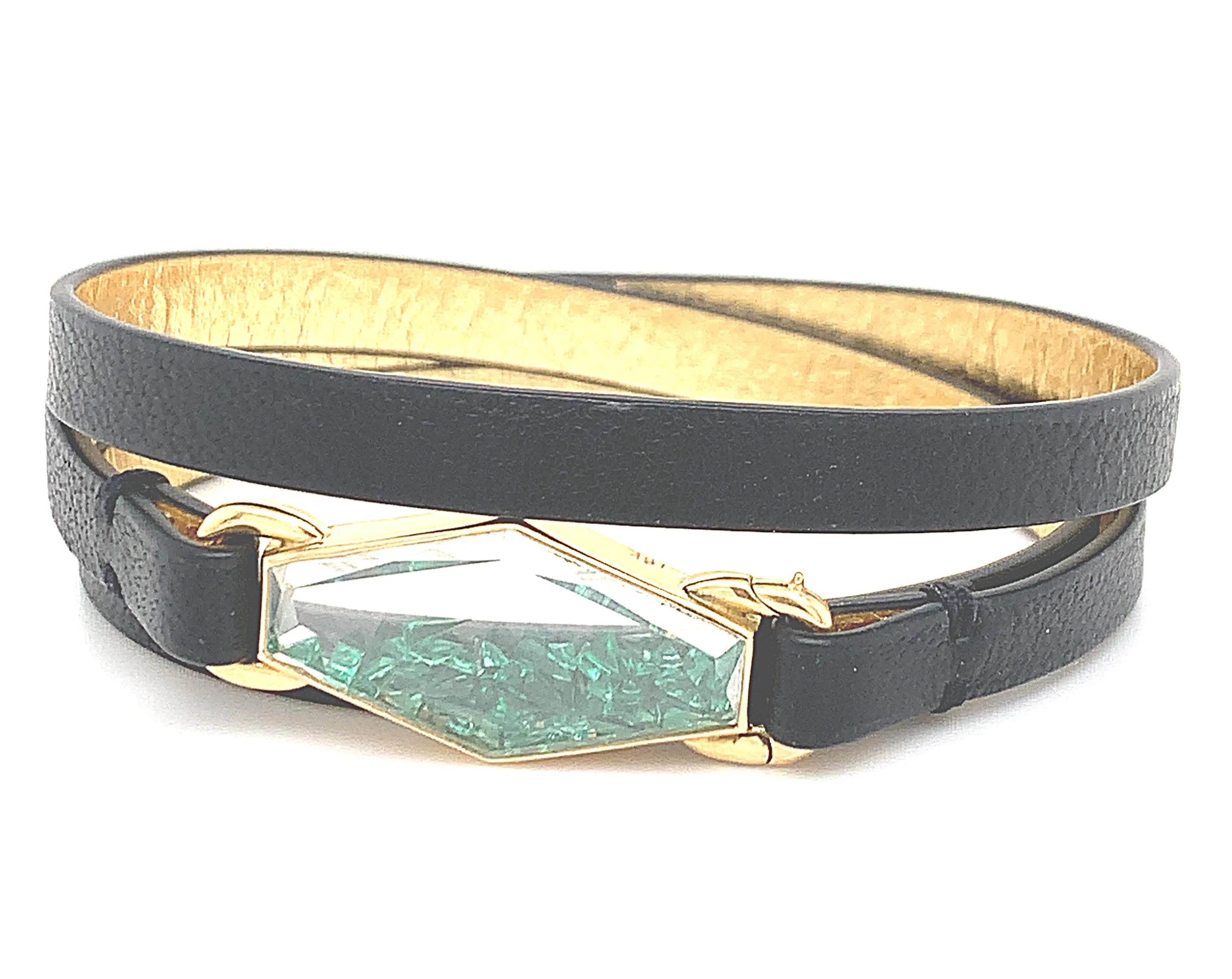 Moritz Glik Triple Wrap Emerald Shaker Bracelet