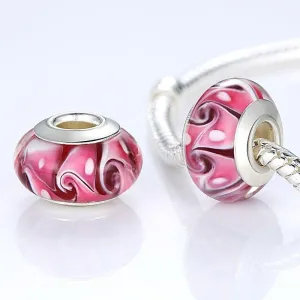 Multicolor Floral Murano Glass Charm Beads