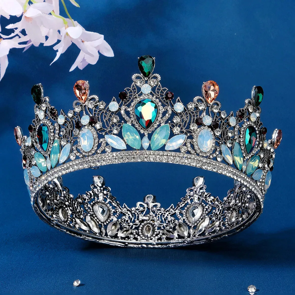 Multicolor Royal Crystal Crown Tiara