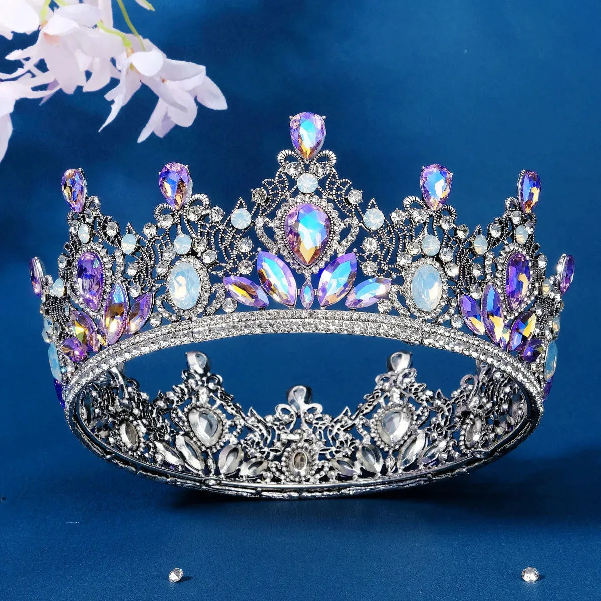 Multicolor Royal Crystal Crown Tiara