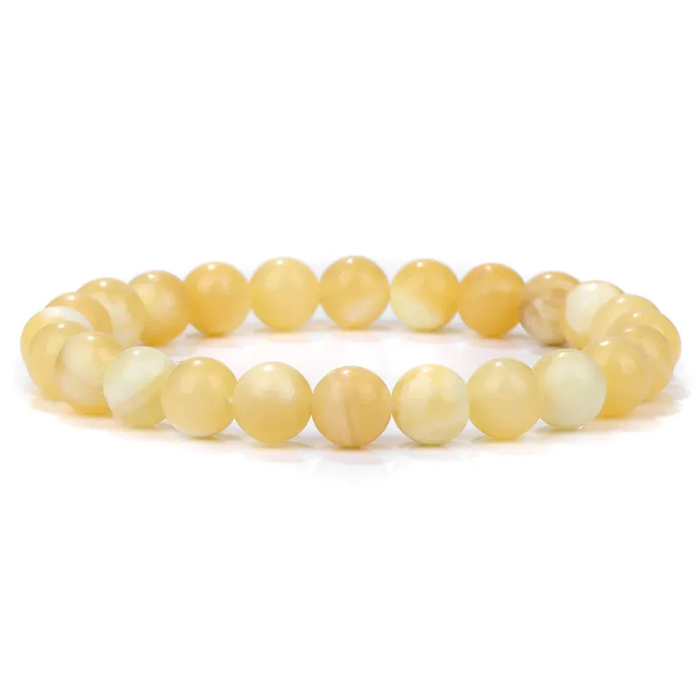 Natural Citrines Bracelet Yellow Quartzs Crystal Cat Eye Opal Stone Bead Bracelets For Women Men Wealth Fortune Bangle Jewelry