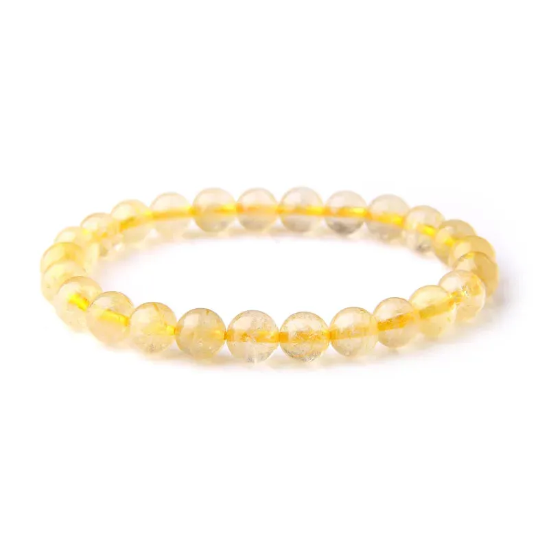 Natural Citrines Bracelet Yellow Quartzs Crystal Cat Eye Opal Stone Bead Bracelets For Women Men Wealth Fortune Bangle Jewelry