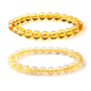 Natural Citrines Bracelet Yellow Quartzs Crystal Cat Eye Opal Stone Bead Bracelets For Women Men Wealth Fortune Bangle Jewelry