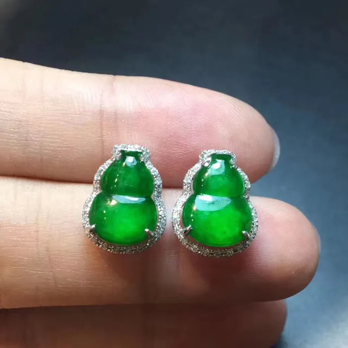 Natural Jade Earrings Jadeite Earrings NEG86