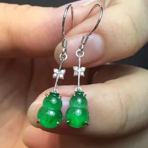 Natural Jade Earrings Jadeite Earrings NEG92