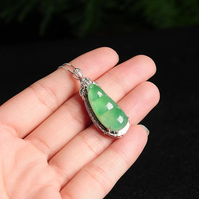 Natural Jade Pendant Jadeite Gold Pendant PT35