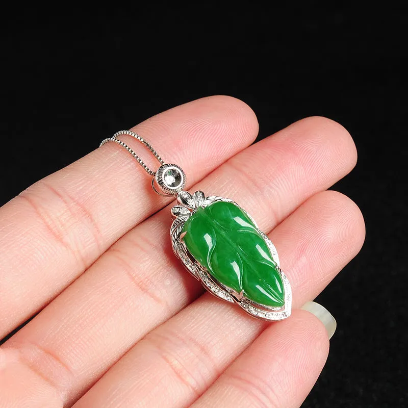 Natural Jade Pendant Jadeite Gold Pendant PT50