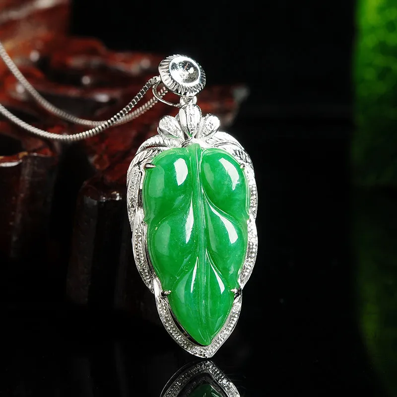 Natural Jade Pendant Jadeite Gold Pendant PT50