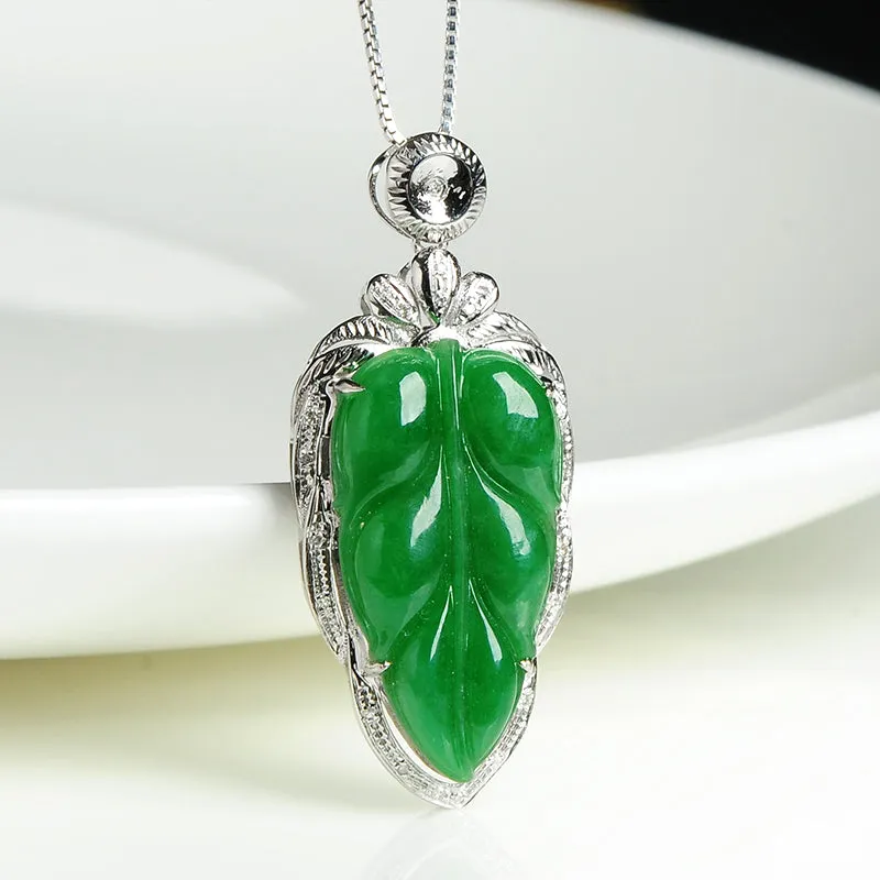 Natural Jade Pendant Jadeite Gold Pendant PT50