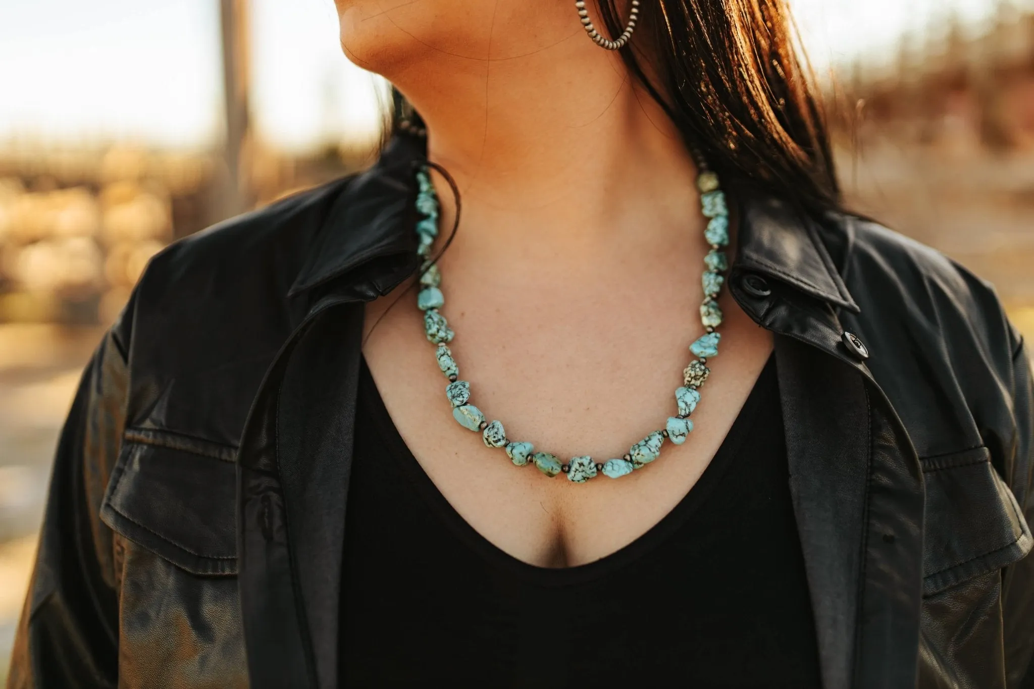 Natural Turquoise and Pearl Necklace