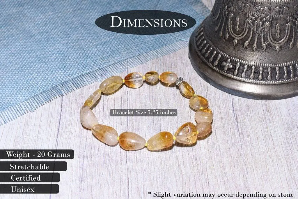 Natural Unisex Citrine Bracelet - Beige