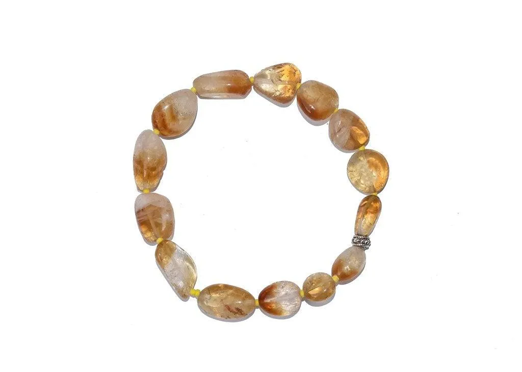 Natural Unisex Citrine Bracelet - Beige