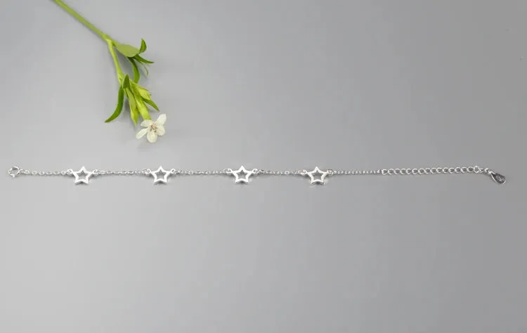 New Fashion Jewelry Beautiful 925 Sterling Silver Bracelets Star Simple Personality Sweet Bracelets