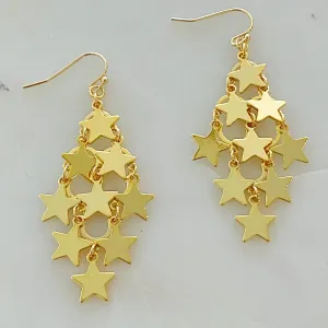 Nine Stars Lined Chandelier Earring