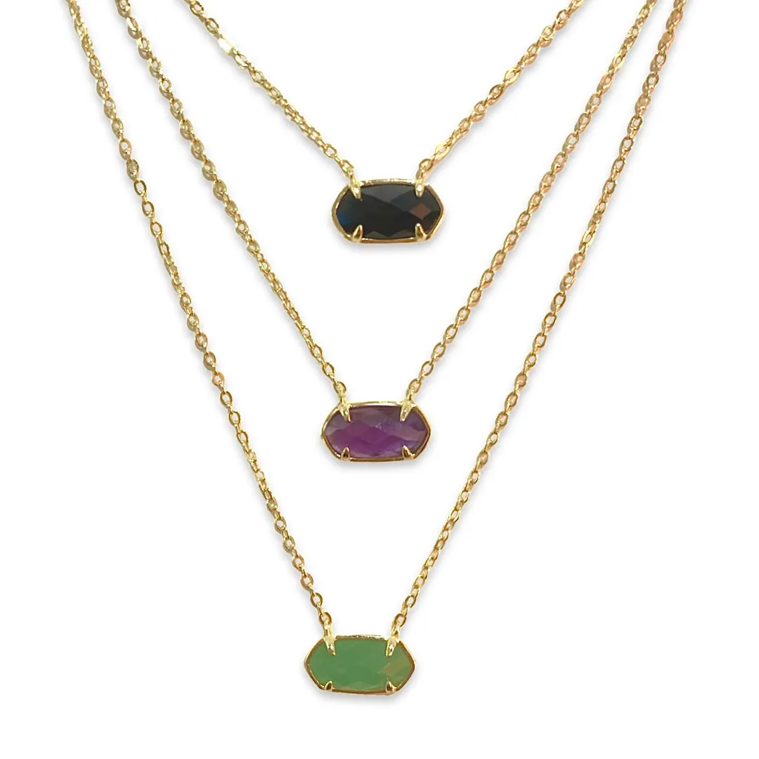 Noellery Birthstone Gemstone Prong Necklace