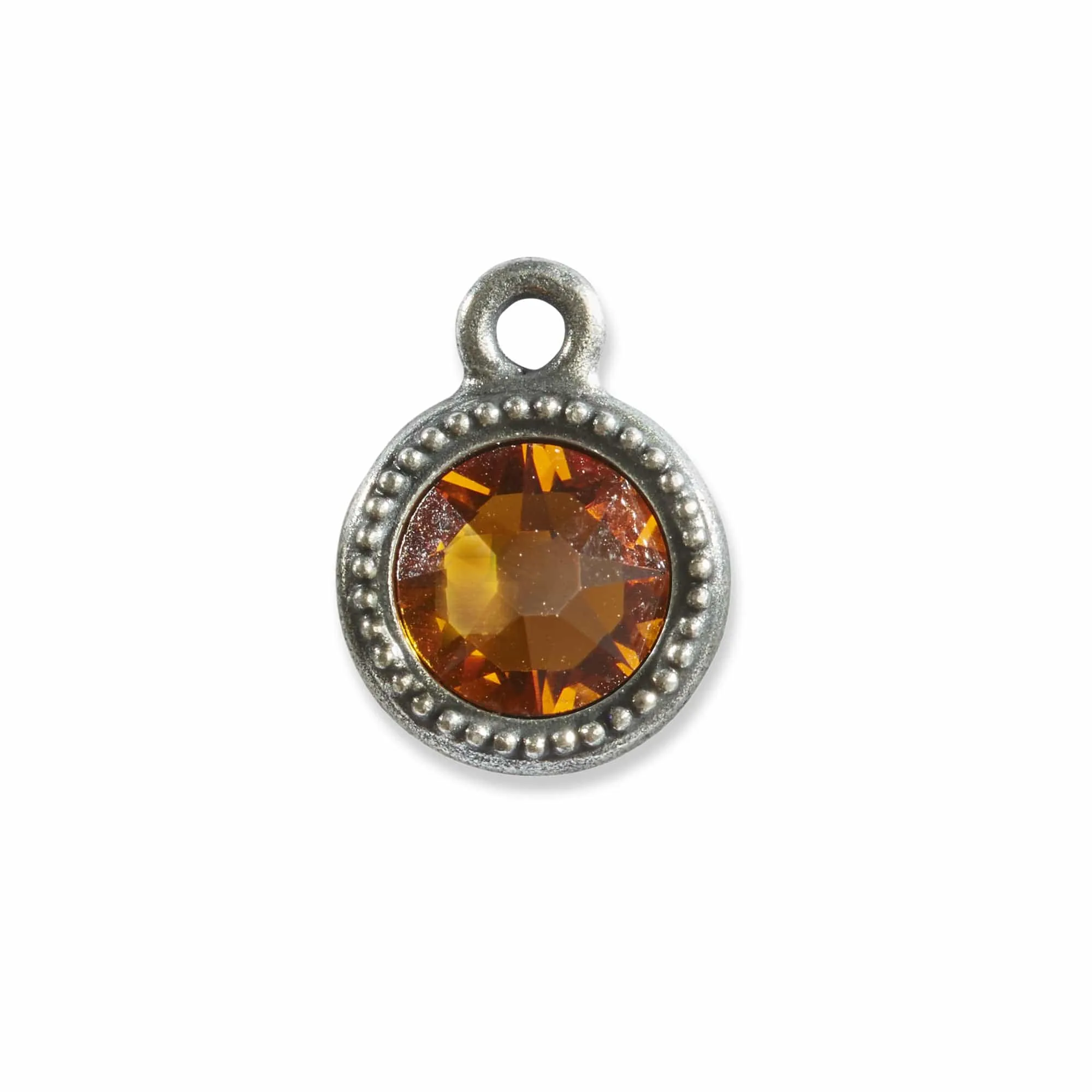 November Birthstone Citrine Crystal Charm