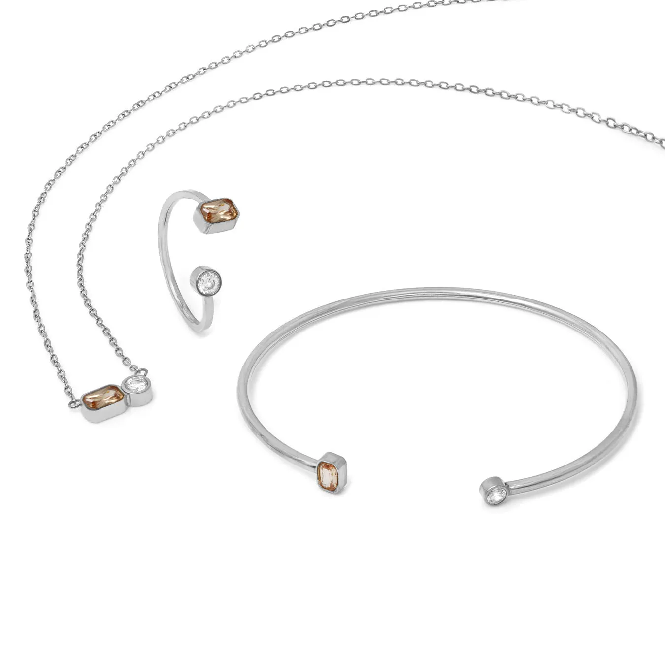 November Topaz Birthstone Gift Set - Silver